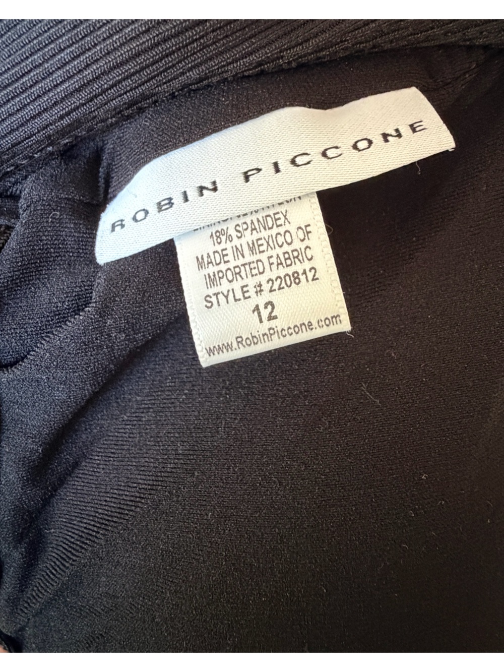 Robin Piccone Amy Rib Snap Front One Piece Swimsuit Black Size 12 Open Back - Picture 4 of 4